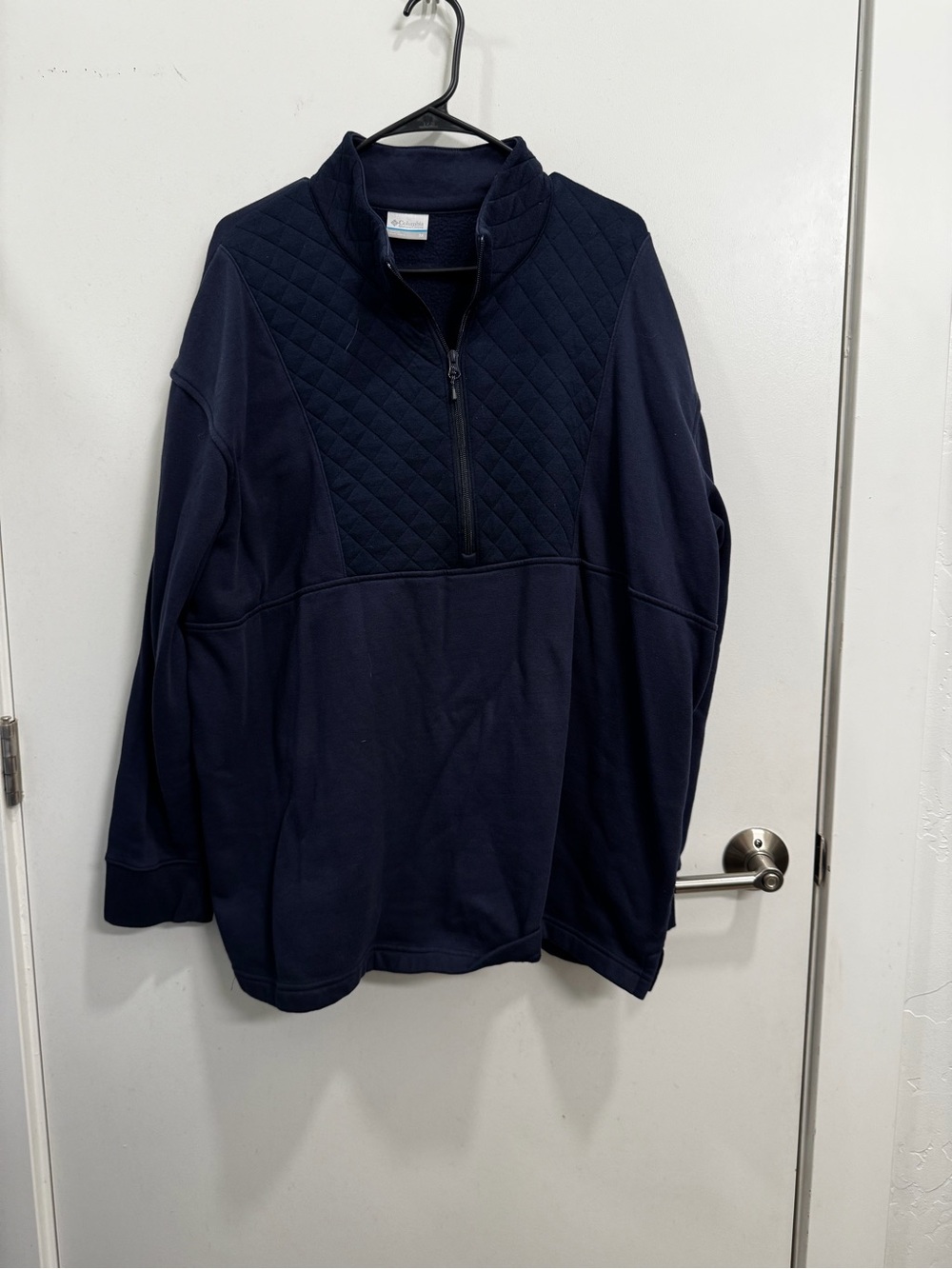 Columbia Navy Quilted Half-Zip Pullover Sweatshirt